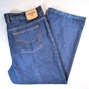 Chaps Denim Straight Leg Relaxed Fit Men’s Jeans 38x30 Dark Wash 100% Cotton